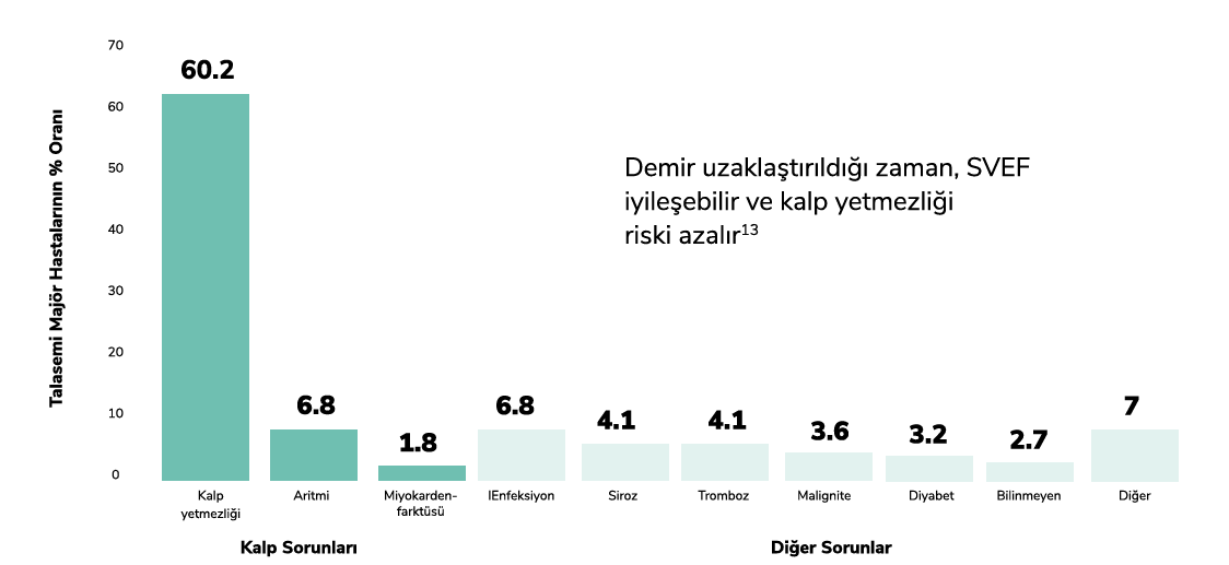 % of people with transfusion dependent thalassaemia chart